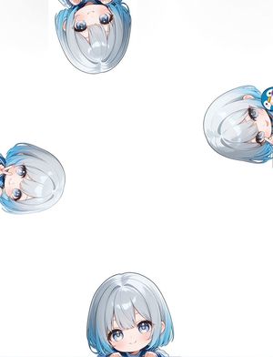 Peeking Chibi Penguin Girl Wallpaper — Create a cute anime chibi wallpaper on a pure white background with a large empty blank center, designed like playful pee