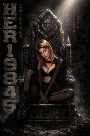 Cinematic Manga Throne Poster AI image template preview