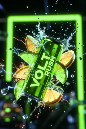 Neon Energy Drink Product Shot AI image template preview