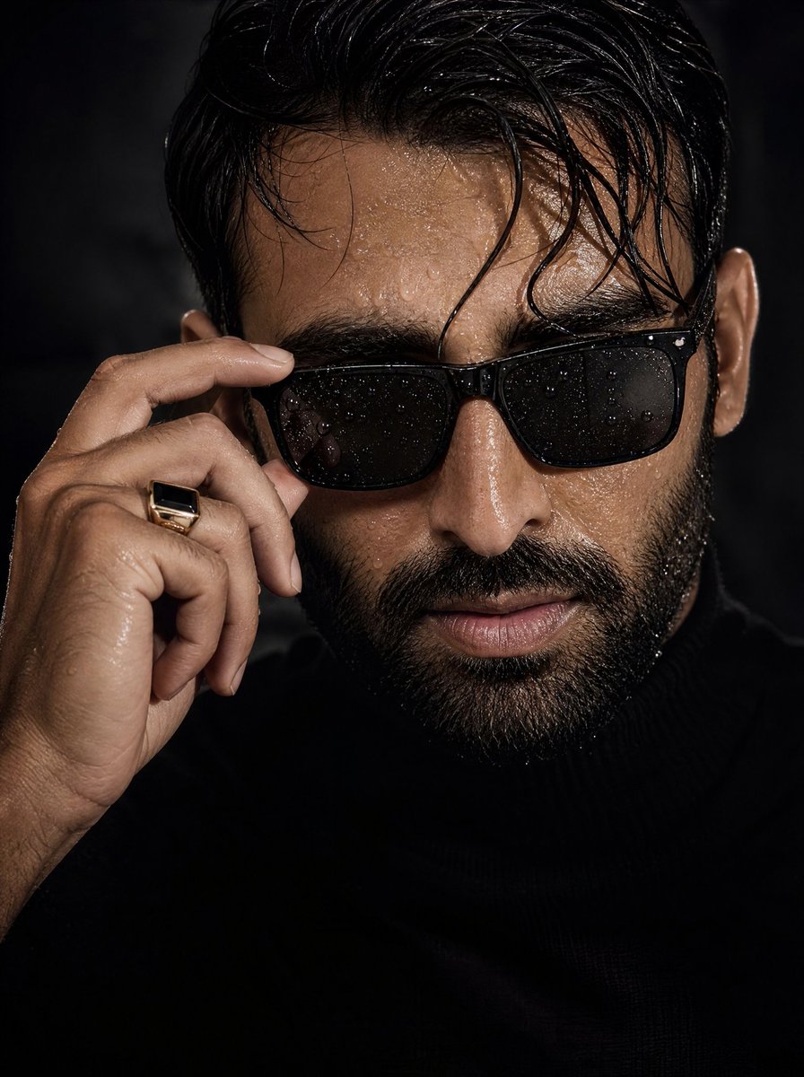 Cinematic Wet Skin Male Portrait