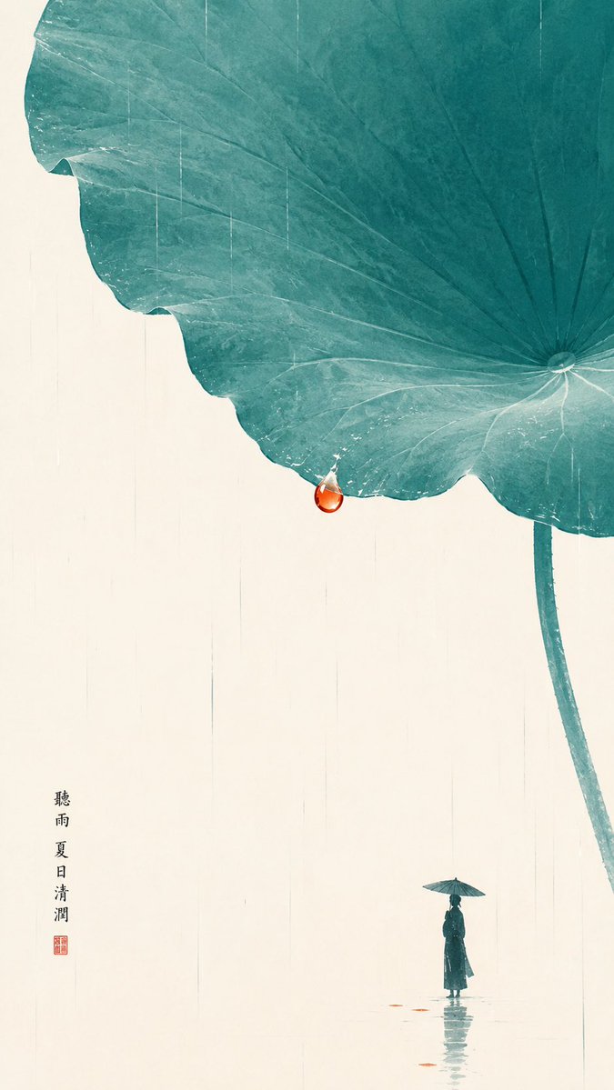Zen Minimalist Lotus Leaf Illustration