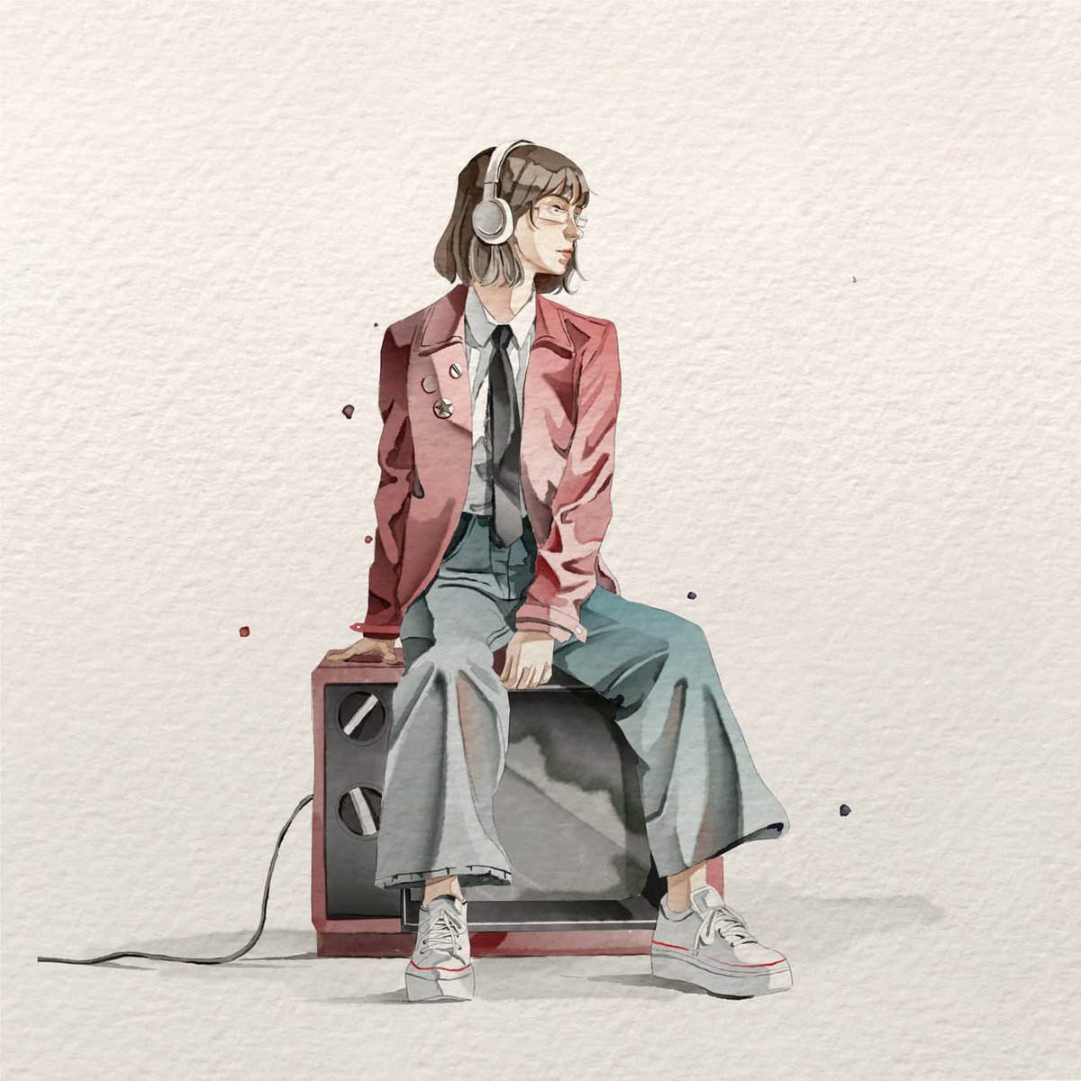 Comic / Storyboard - Watercolor Illustration of Woman with Telescope - Image 2