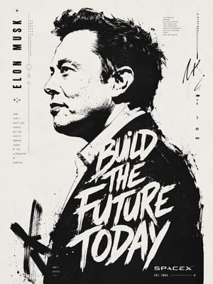 Premium Monochrome Editorial Poster AI image template preview