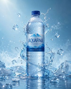 Luxury Water Bottle Product Photography AI image template preview