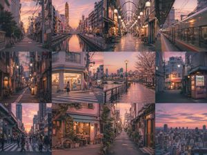 Nostalgic Childhood Memory Grid AI image template preview