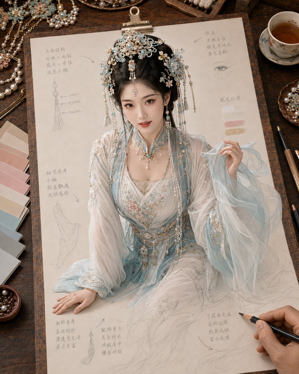 Social Media Post - Traditional Chinese Opera Setup Sketch - Image 3