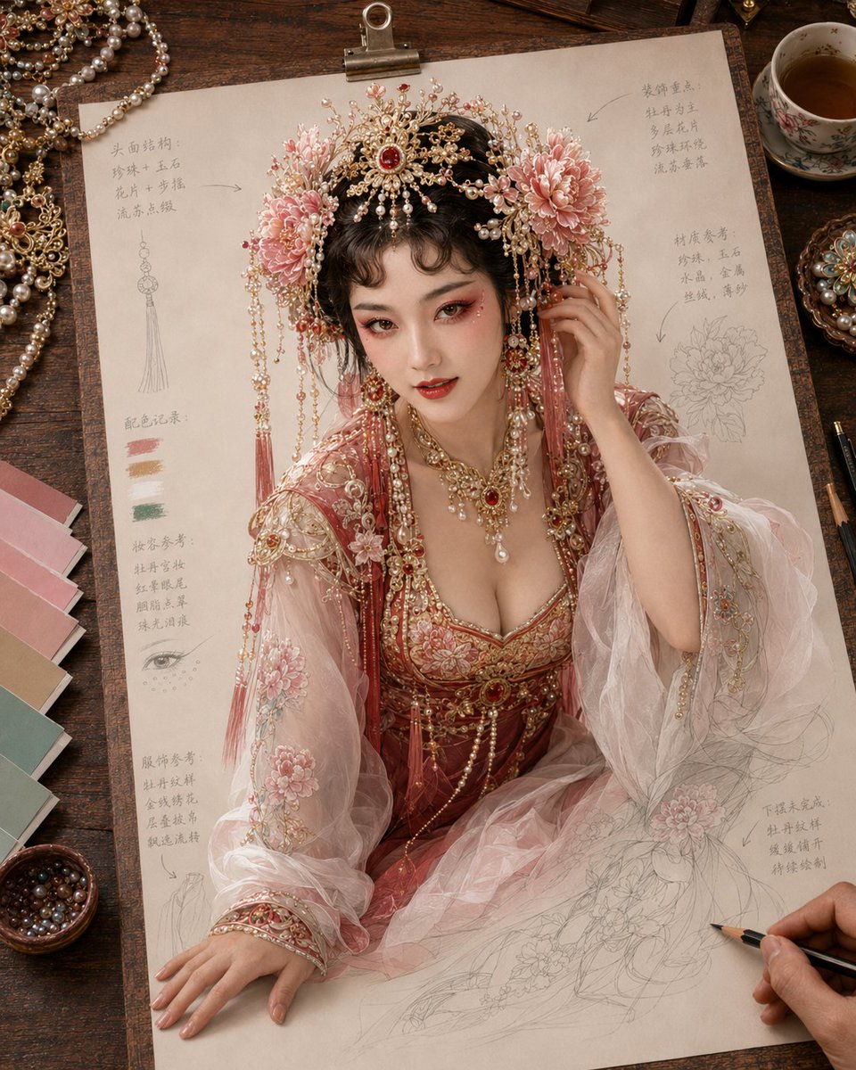 Social Media Post - Traditional Chinese Opera Setup Sketch - Image 4