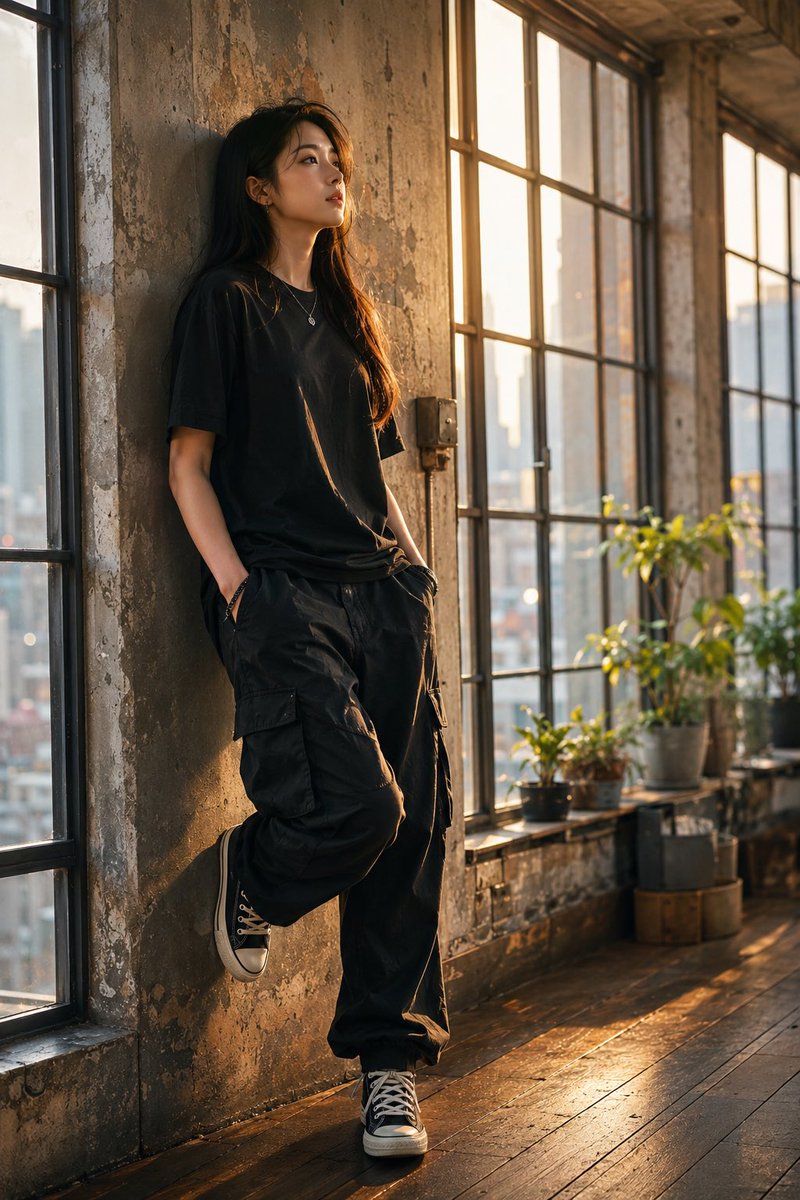 Golden Hour Industrial Loft Portrait