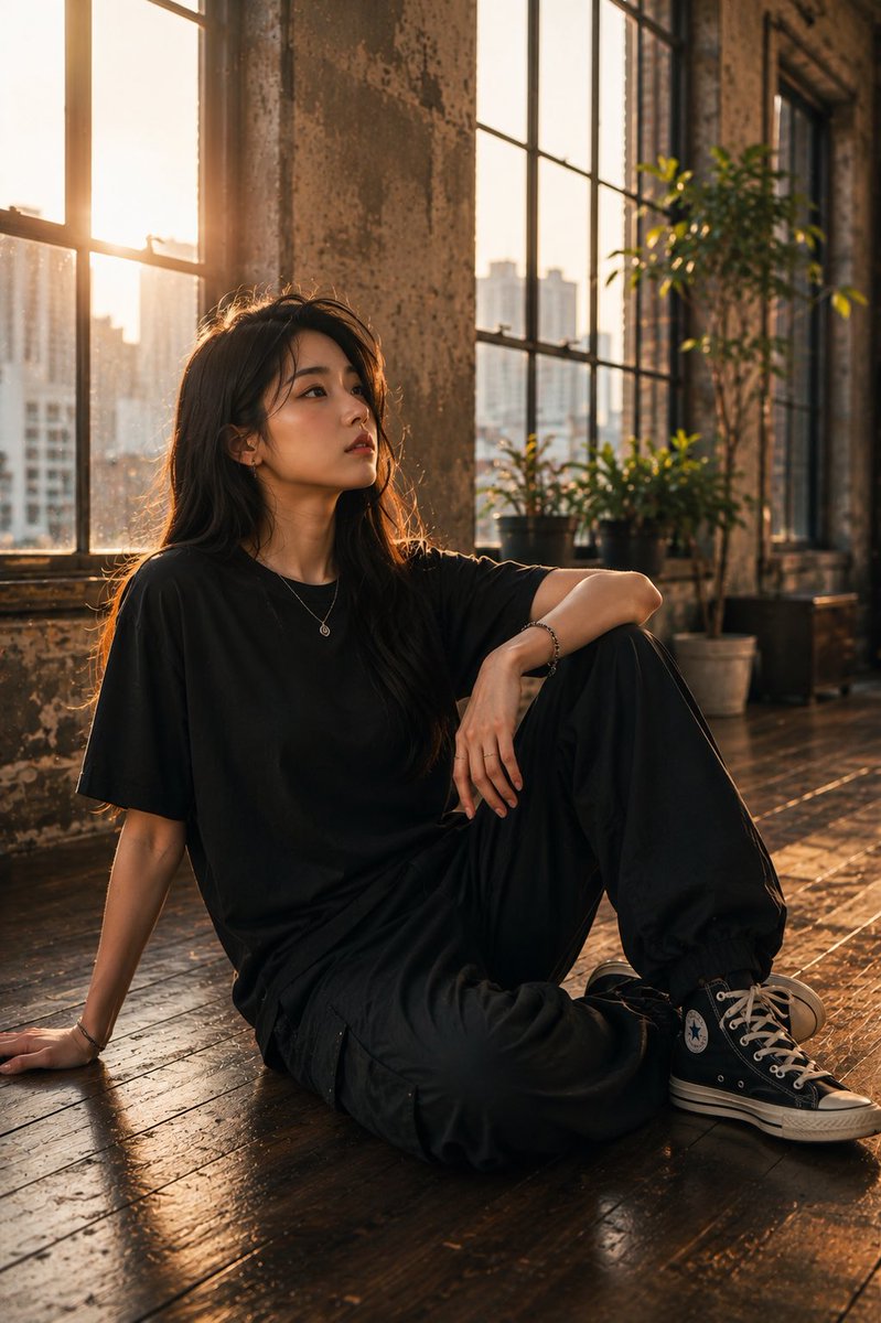 Social Media Post - Golden Hour Industrial Loft Portrait - Image 2