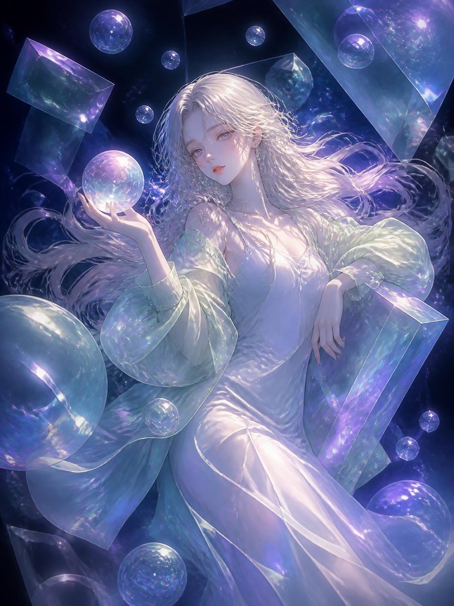 Ethereal Crystal Anime Woman