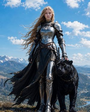 Blonde Knight with Black Panther AI image template preview