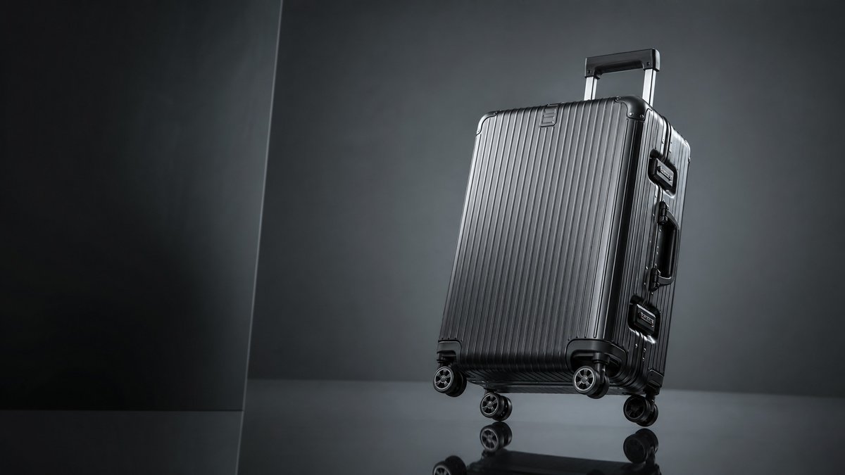 Luxury Ribbed Suitcase Product Photo