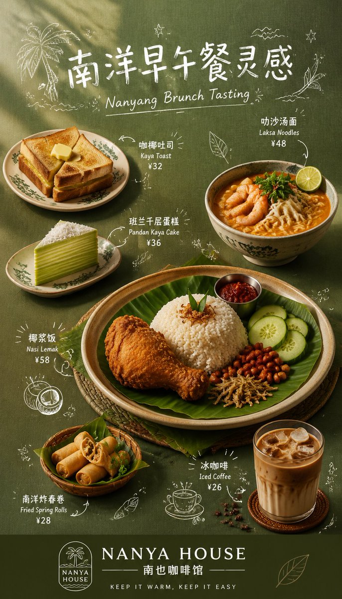 Nanyang Brunch Chalk Menu Poster