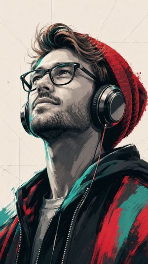 Stylized Pop Art Vector Portrait AI image template preview