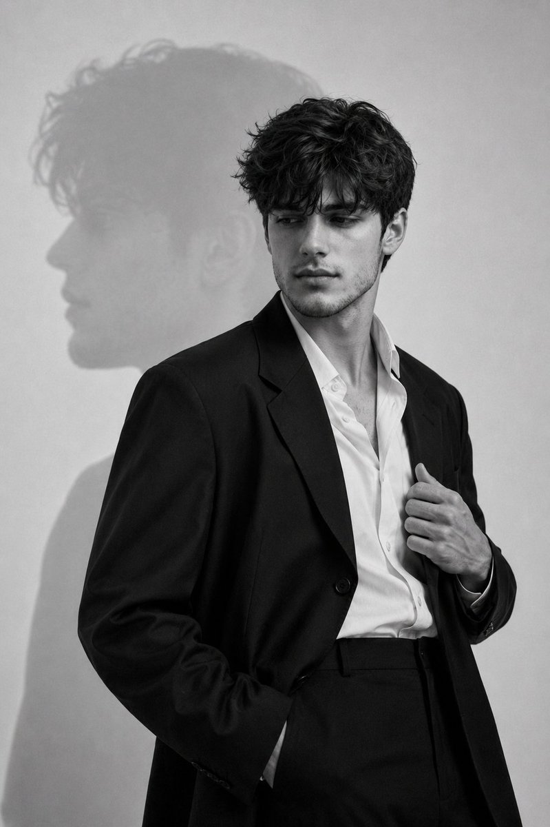 Monochrome Luxury Fashion Editorial Portrait