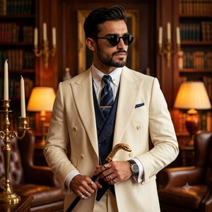 Mature Gentleman Luxury Suit Portrait AI image template preview