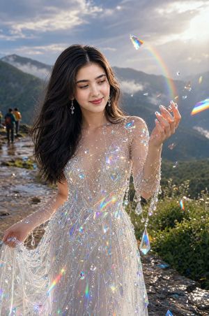 Crystal Gown Mountain Portrait AI image template preview