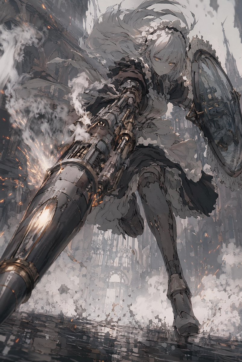 Silver-Haired Battle Maid