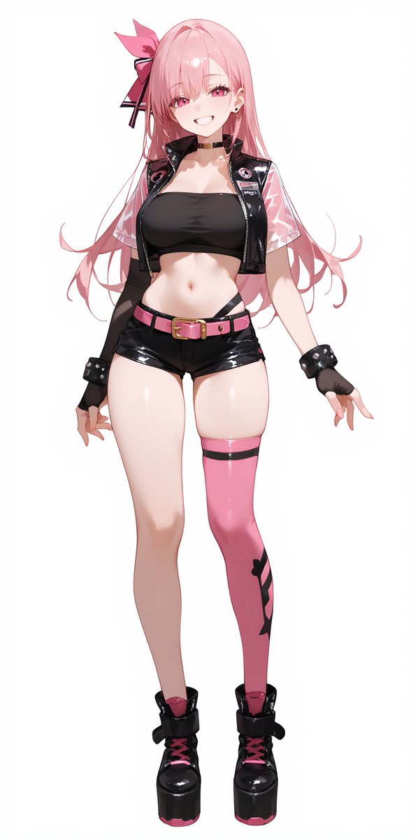 Pink Cyberpunk Survivor Anime Girl example 2