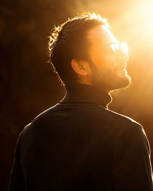 Cinematic Golden Hour Backlit Portrait AI image template preview