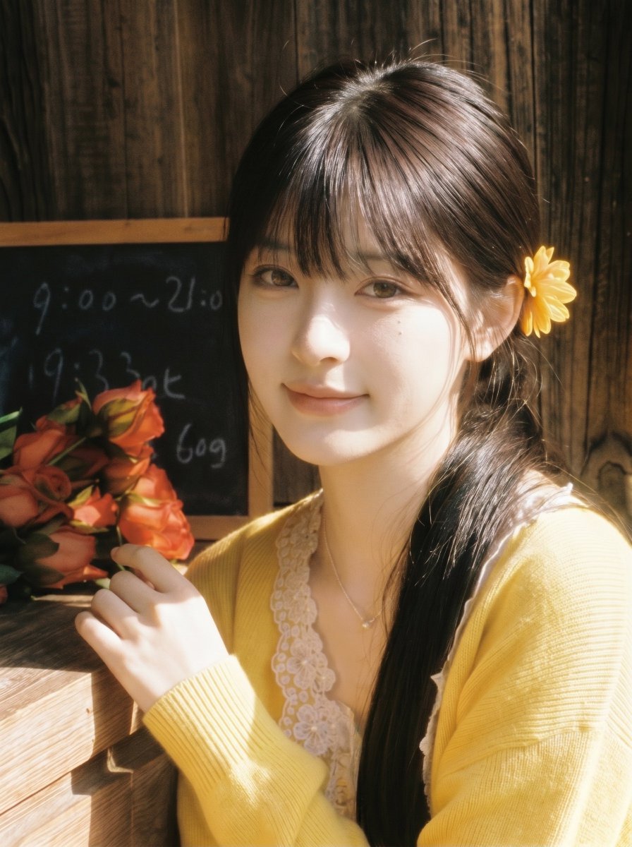 Warm Japanese Flower Shop Portrait