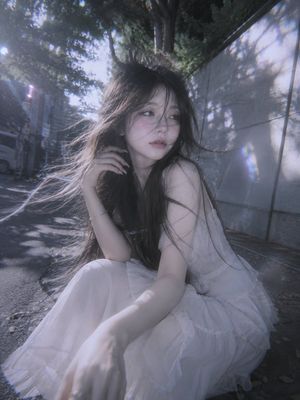 Surreal Japanese Summer Doll Portrait AI image template preview