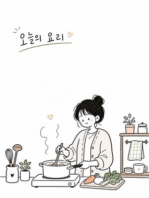 Korean Doodle Editorial Illustration AI image template preview