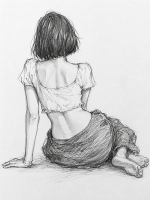 Pencil Gesture Figure Sketch AI image template preview