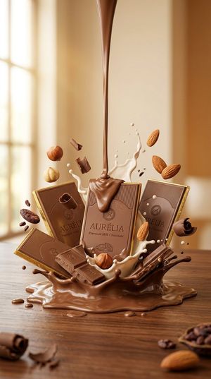 Luxury Dark Chocolate Commercial Photography AI image template preview