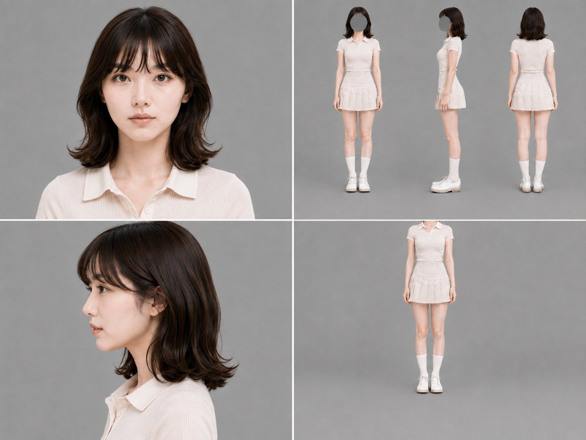 Gray Studio Character Reference Sheet