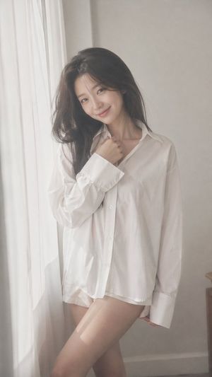 Soft Mist Idol Portrait — 9:16 vertical portrait photo of an adult {argument name="subject" default="Korean pop idol"}, single subject. Use a soft black mist fi
