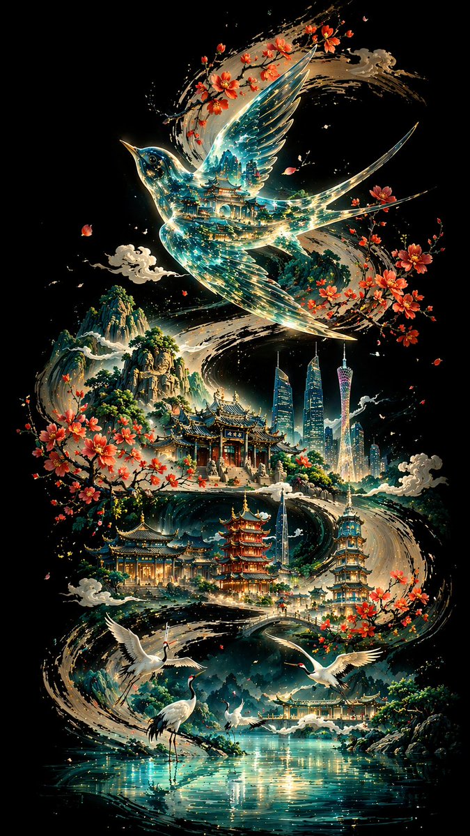 Ink Calligraphy Guangzhou Poster