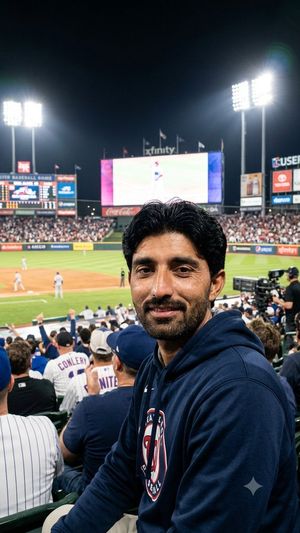 South Asian Stadium Portrait Restoration — Ultra-realistic high-quality cinematic portrait using the uploaded reference photo as the ONLY face source, preservin