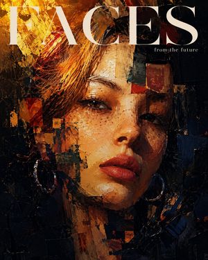 Expressionistic Impasto Magazine Portrait — Create an image: An expressionistic close-up portrait of the attached model, in an oil painting style with heavy imp