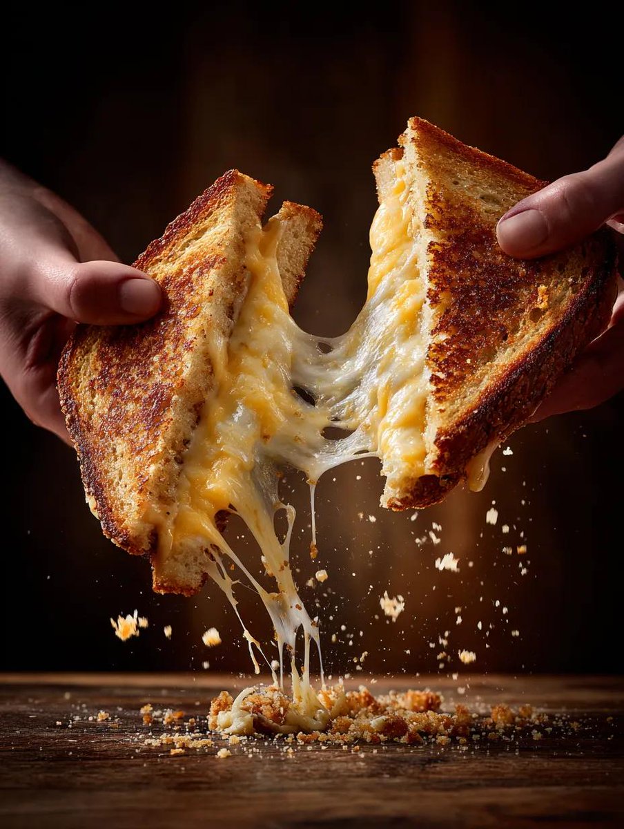 Cinematic Grilled Cheese Pull Action