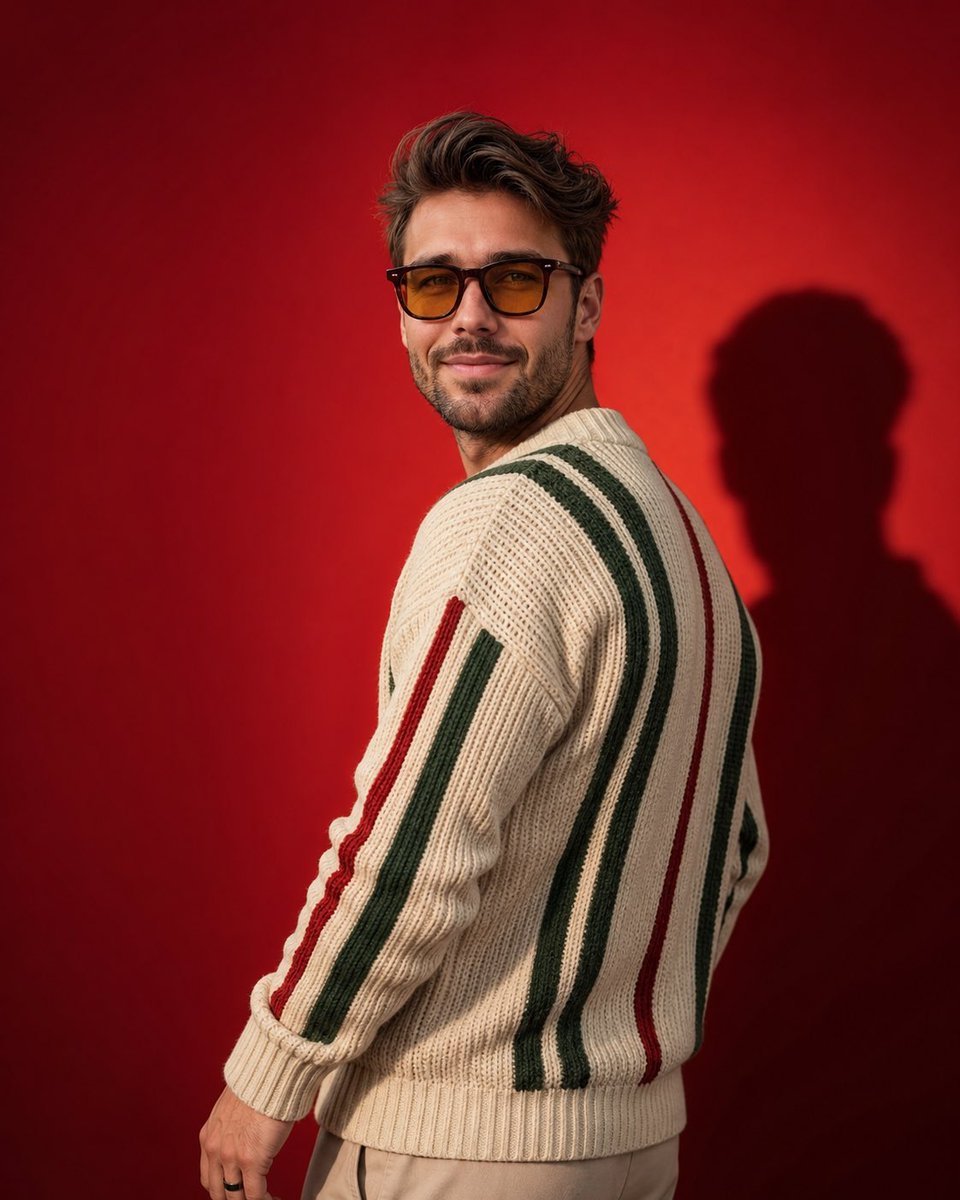 Chunky Knit Sweater Studio Portrait