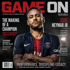 Premium Sports Magazine Cover AI image template preview