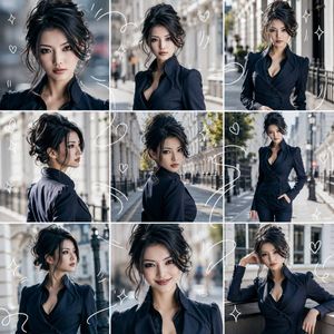 Character Consistency 9-Grid Collage AI image template preview