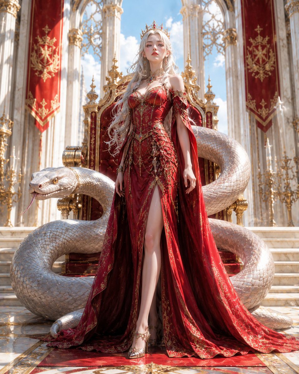 Queen and Serpent Fantasy Portrait