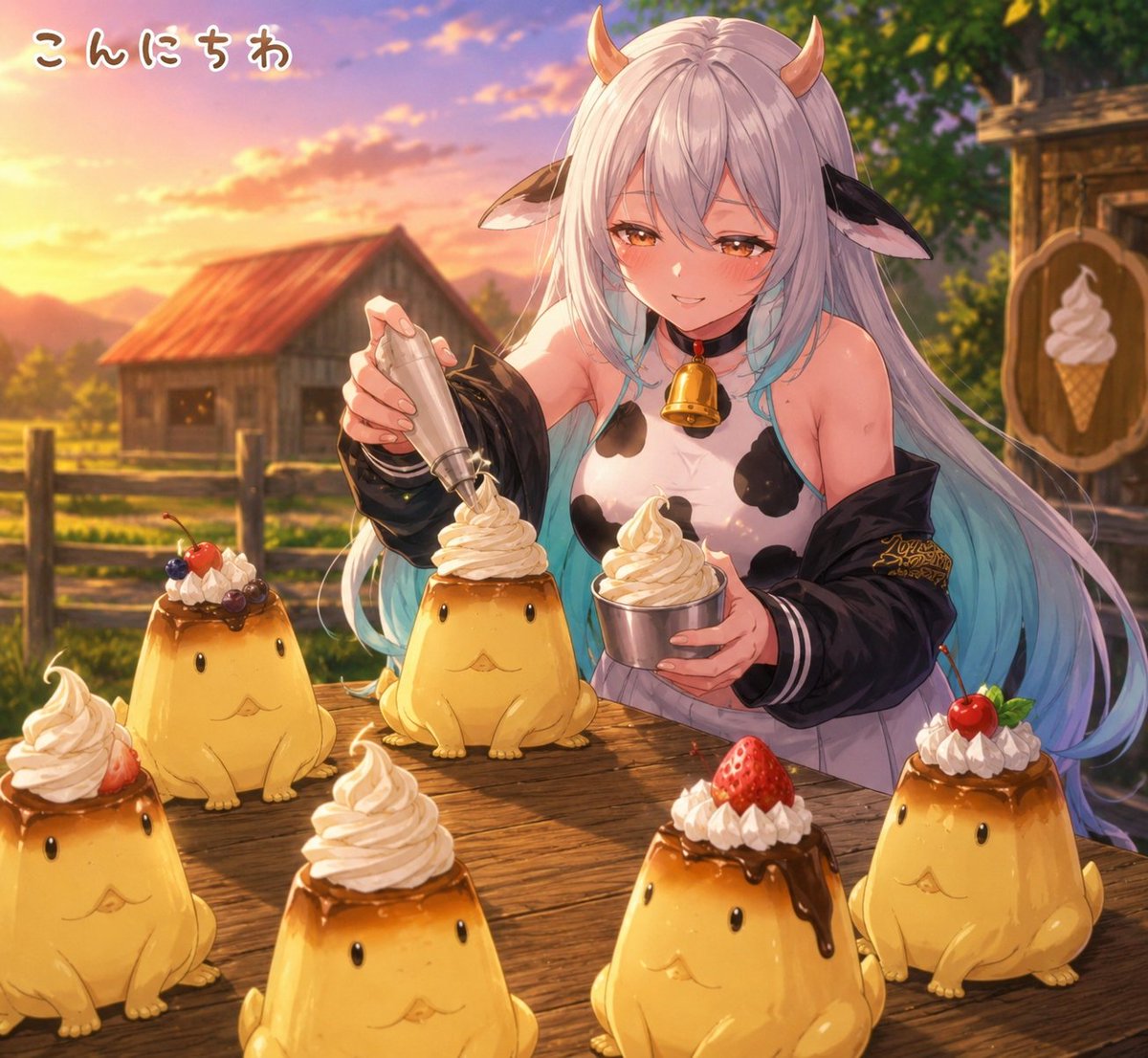 Cow Girl Pudding Dessert Stall