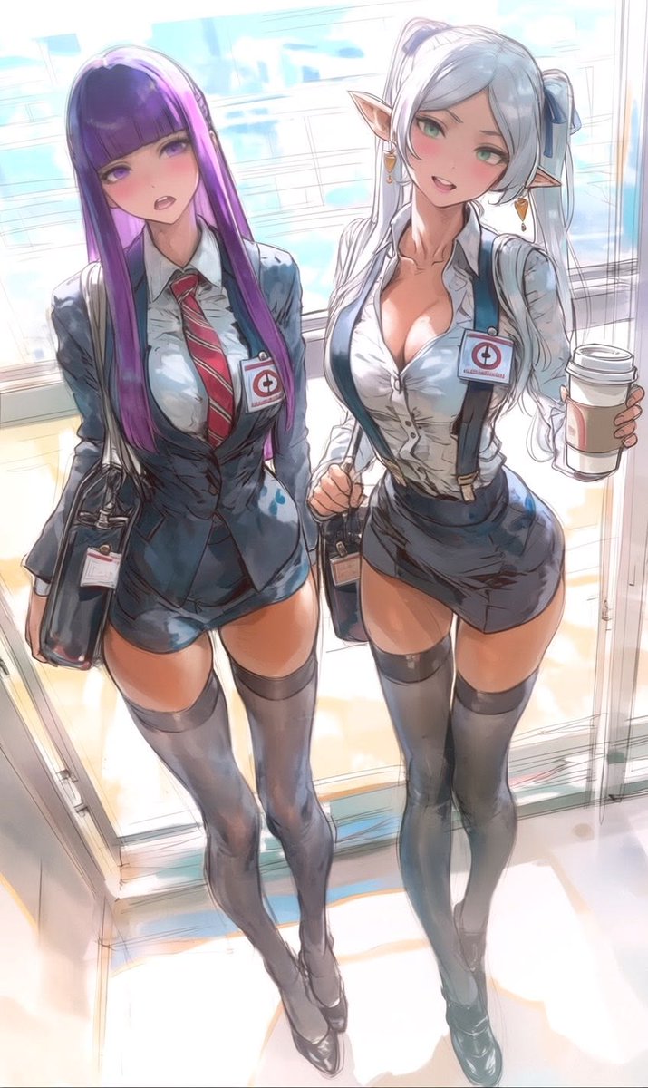 Anime Office Commuter Duo