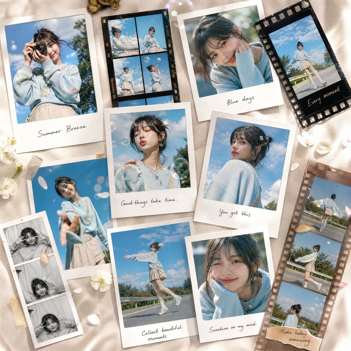 Luxury Summer Polaroid Campaign Collage
