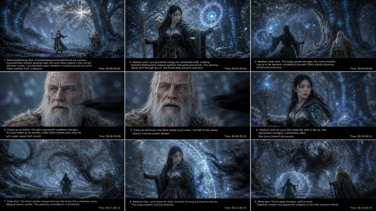 Fantasy Mage Storyboard Grid