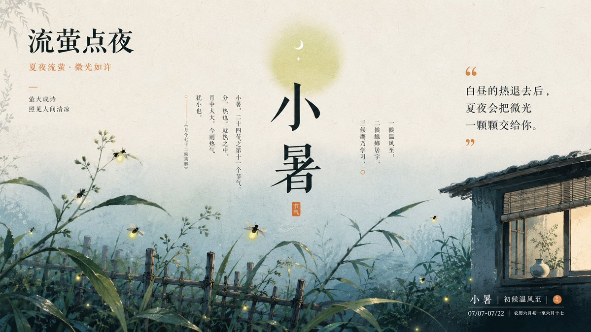 Chinese Firefly Summer Night Poster