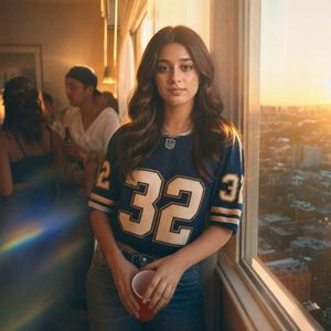 Golden Hour Apartment Jersey Portrait AI image template preview