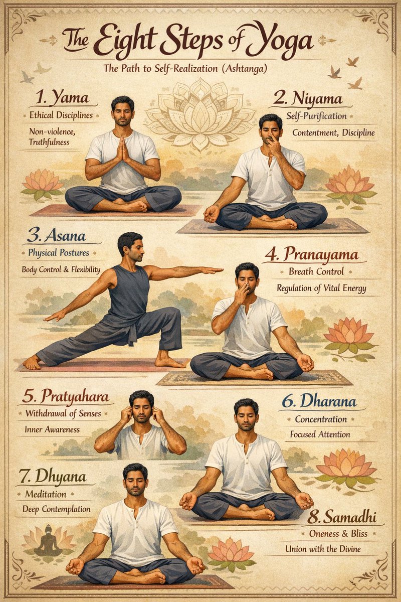 Vintage Yoga Infographic Poster
