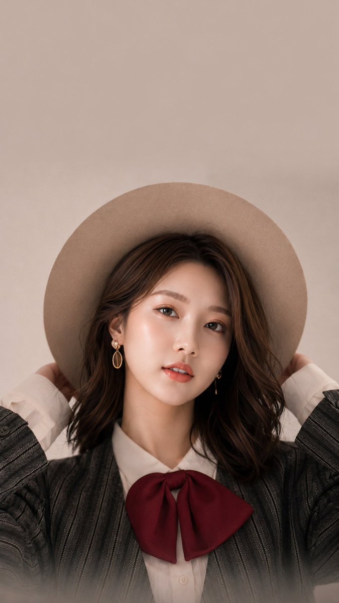 Studio Fashion Portrait with Felt Hat