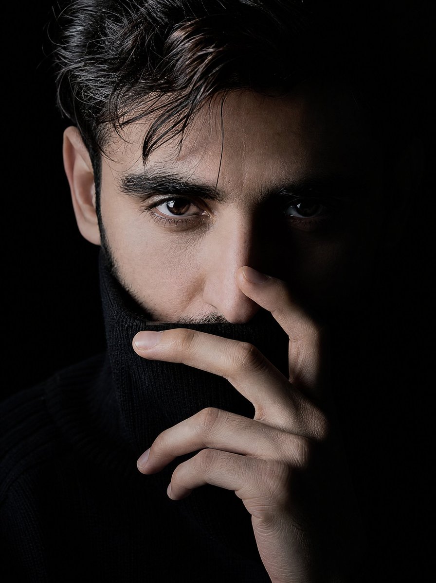 Chiaroscuro High-Contrast Male Portrait