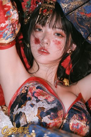 Ornate Chinese Festival Portrait — Create a highly polished vertical close-up fashion portrait of an adult East Asian woman in ornate Chinese opera / fantasy fe