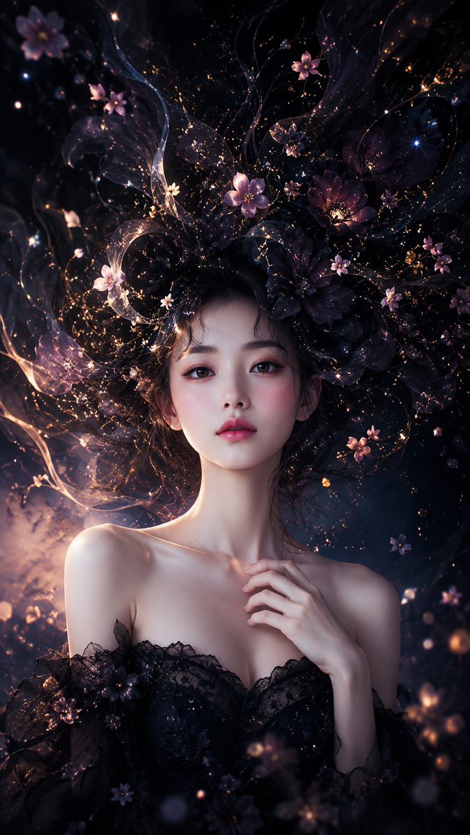 Celestial Floral Fantasy Portrait